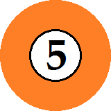 number 5 fancy pool ball puzzle icon