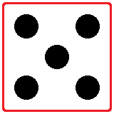 number 5 dice puzzle icon