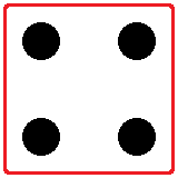 number 4 dice puzzle icon