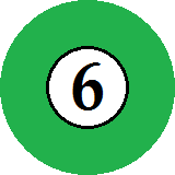 number 6 fancy pool ball puzzle icon