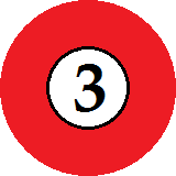 number 3 fancy pool ball puzzle icon